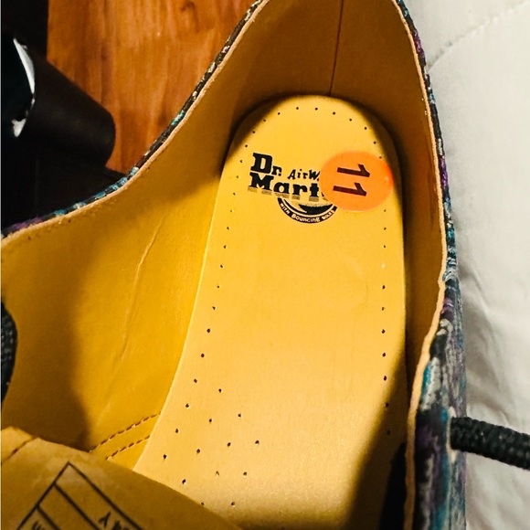 DR. MARTENS 1461 BLACK/ PURPLE FLORAL JACQUARD Men- 10, Women- 11 NWOB Offers! - Picture 9 of 10